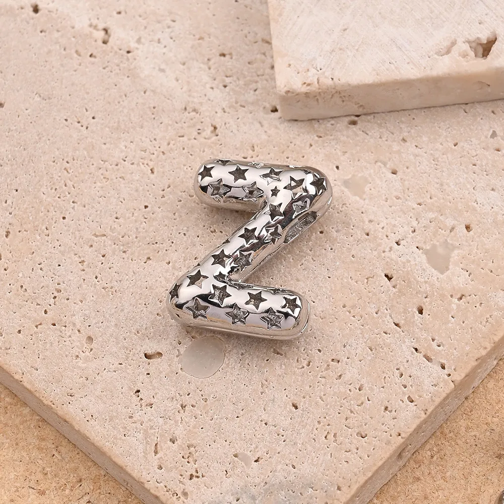 1 Pc/Package Copper White Gold Plated Polished Letter Pendant display picture 27