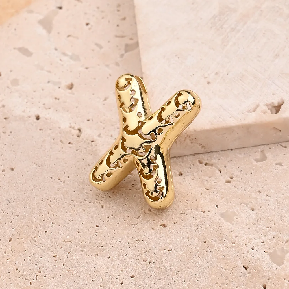 1 Pc/Package Copper 18K Gold Plated Polished Letter Pendant display picture 19