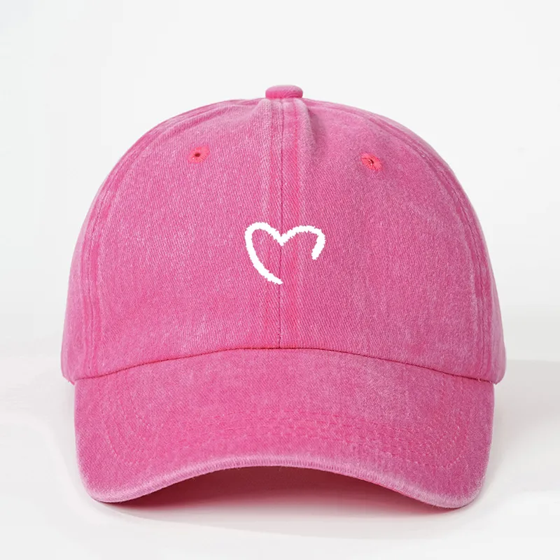 Unisex Heart Shape Curved Eaves Embroidery Casual Simple Style Streetwear Baseball Cap display picture 3
