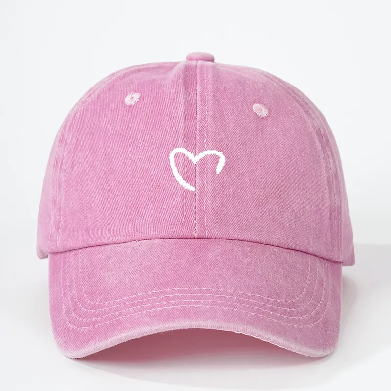 Unisex Heart Shape Curved Eaves Embroidery Casual Simple Style Streetwear Baseball Cap display picture 6