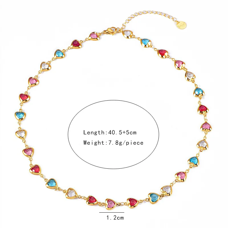 Heart Shape Modern Style Simple Style Diamond 304 Stainless Steel Necklace Inlay Lobster Trigger Clasp Closure display picture 1