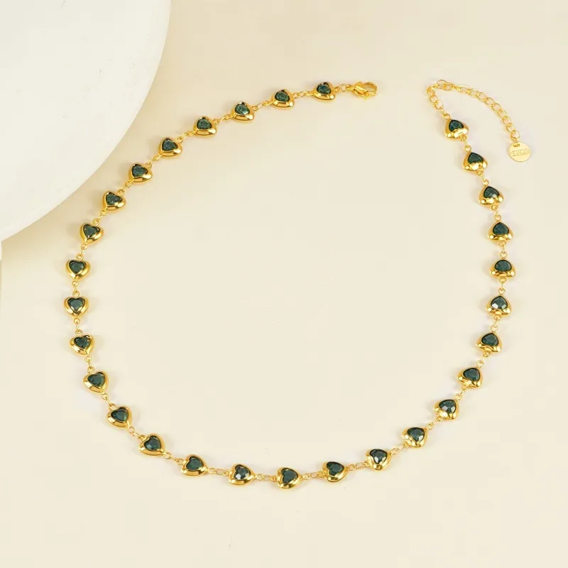 Heart Shape Modern Style Simple Style Diamond 304 Stainless Steel Necklace Inlay Lobster Trigger Clasp Closure display picture 6