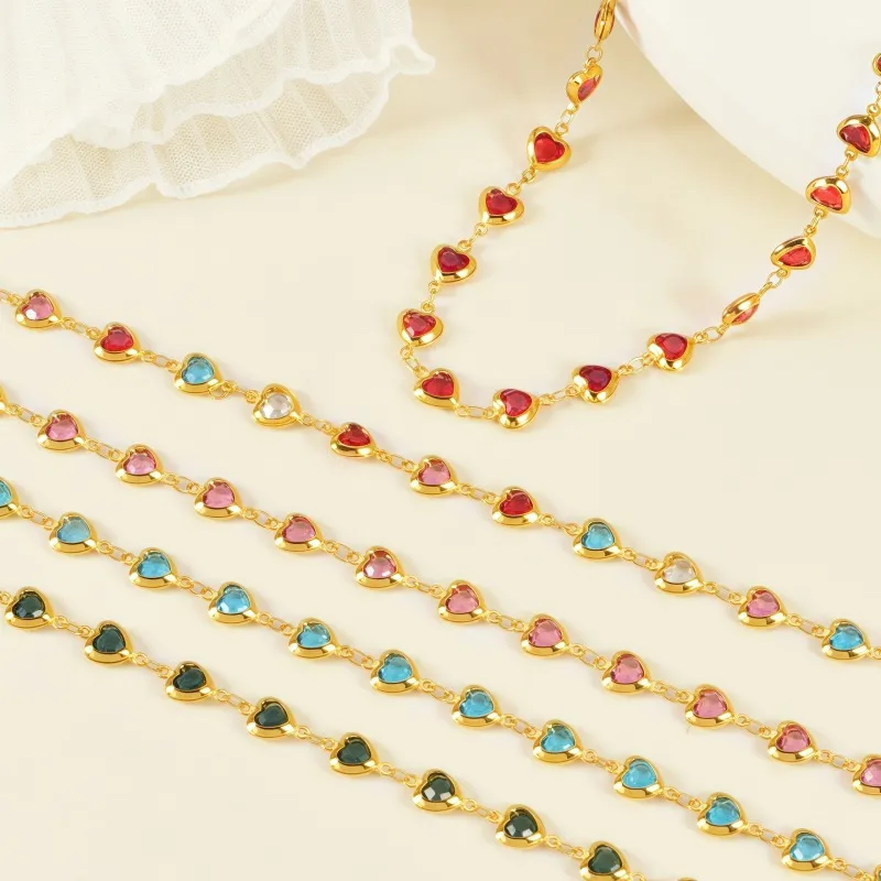 Heart Shape Modern Style Simple Style Diamond 304 Stainless Steel Necklace Inlay Lobster Trigger Clasp Closure display picture 8