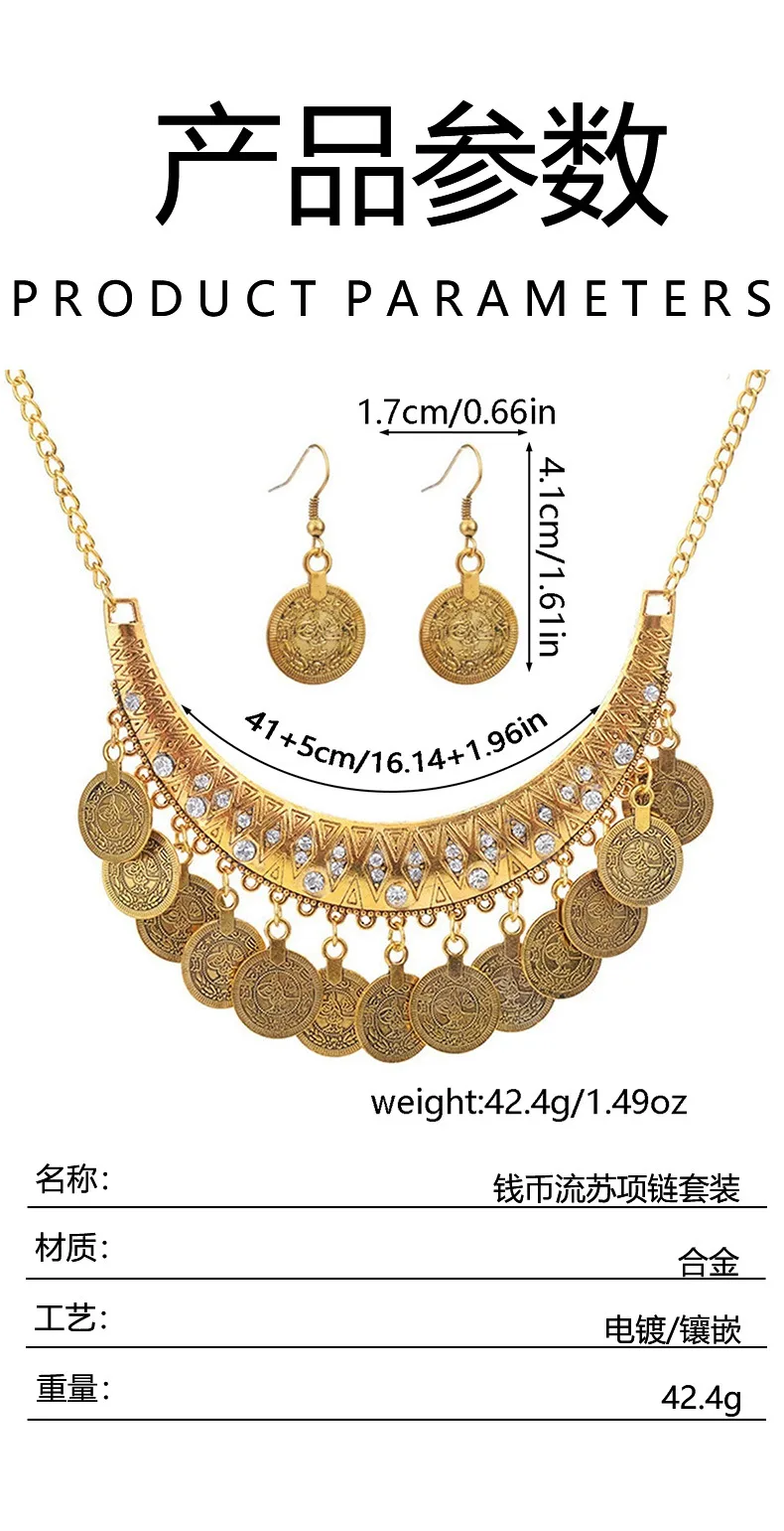 Elegant Vintage Style Lady Alloy Tassel Plating Unisex Jewelry Set display picture 2