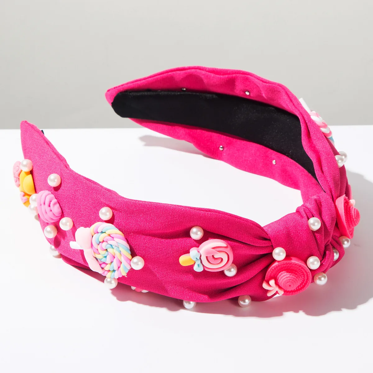 Mujeres Chupete Clásico Estilo Clásico Tela Perla Banda Para El Cabello display picture 5