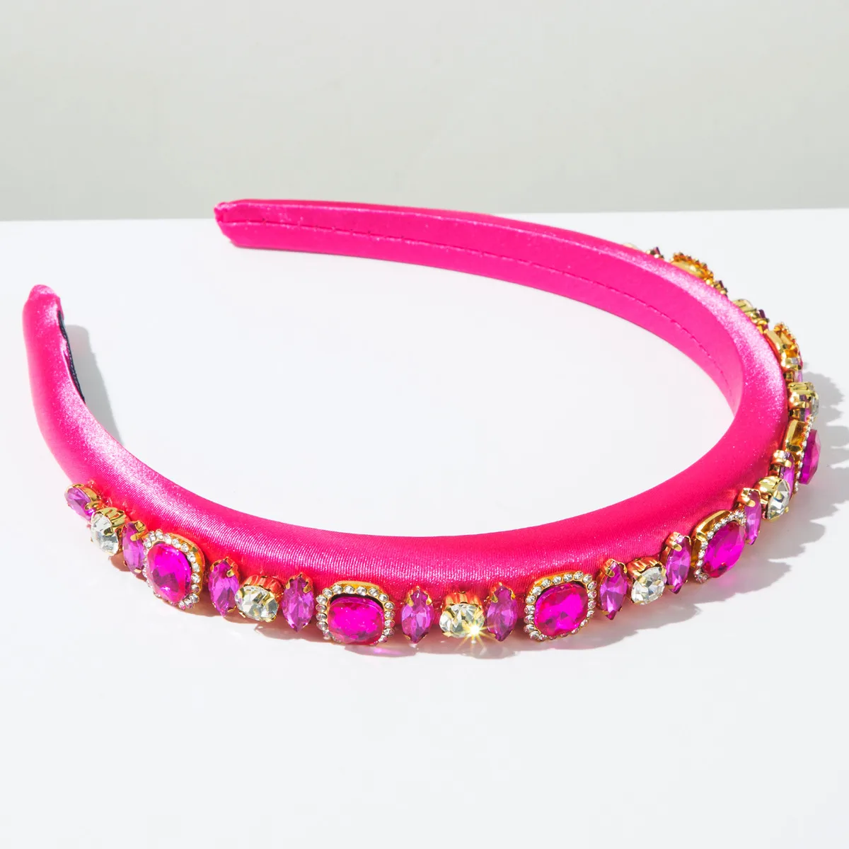 Women's Round Simple Style Cloth Diamond Hair Band display picture 6