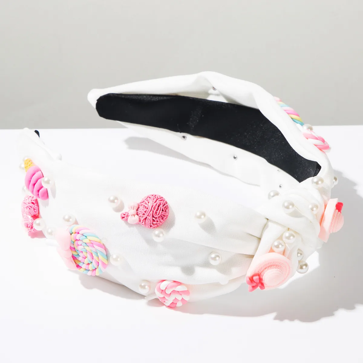 Mujeres Chupete Clásico Estilo Clásico Tela Perla Banda Para El Cabello display picture 7