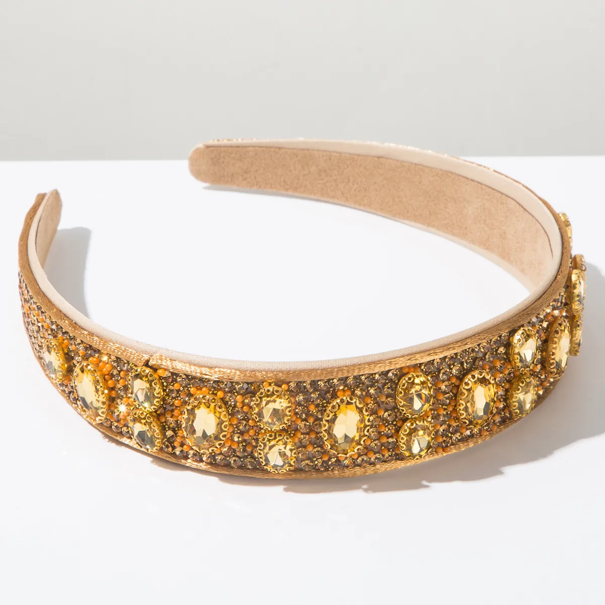 Femmes Bande De Cheveux Rond Rétro Style Moderne Cristal Artificiel Chiffon Diamant Bande De Cheveux display picture 7