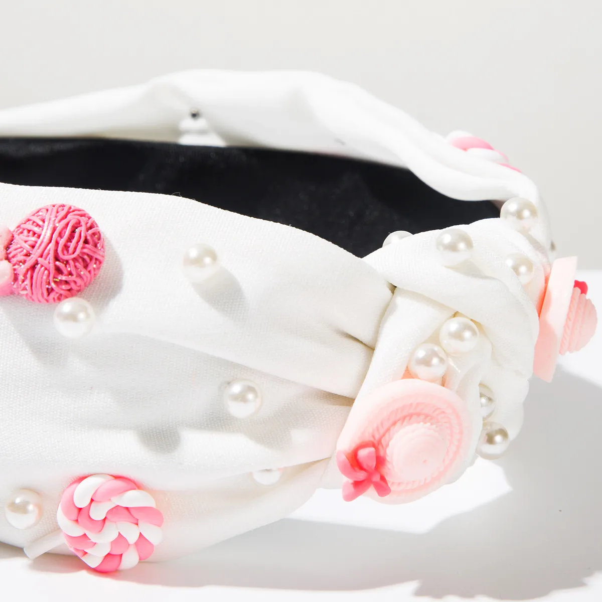 Mujeres Chupete Clásico Estilo Clásico Tela Perla Banda Para El Cabello display picture 10