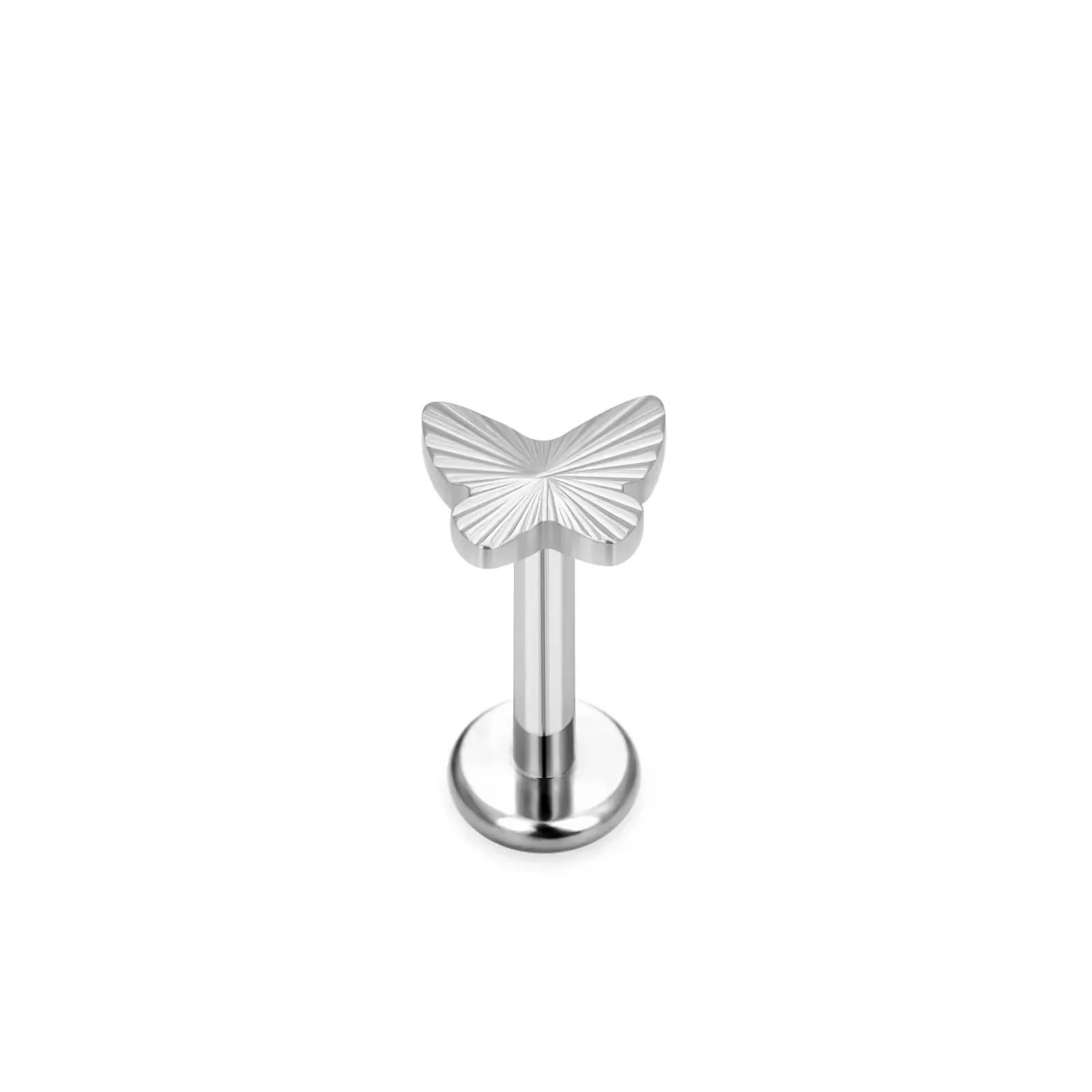 1 Piece Titanium Alloy Modern Style Classic Style Commute Butterfly Snowflake Carving Lip Rings Ear Cartilage Rings & Studs display picture 1