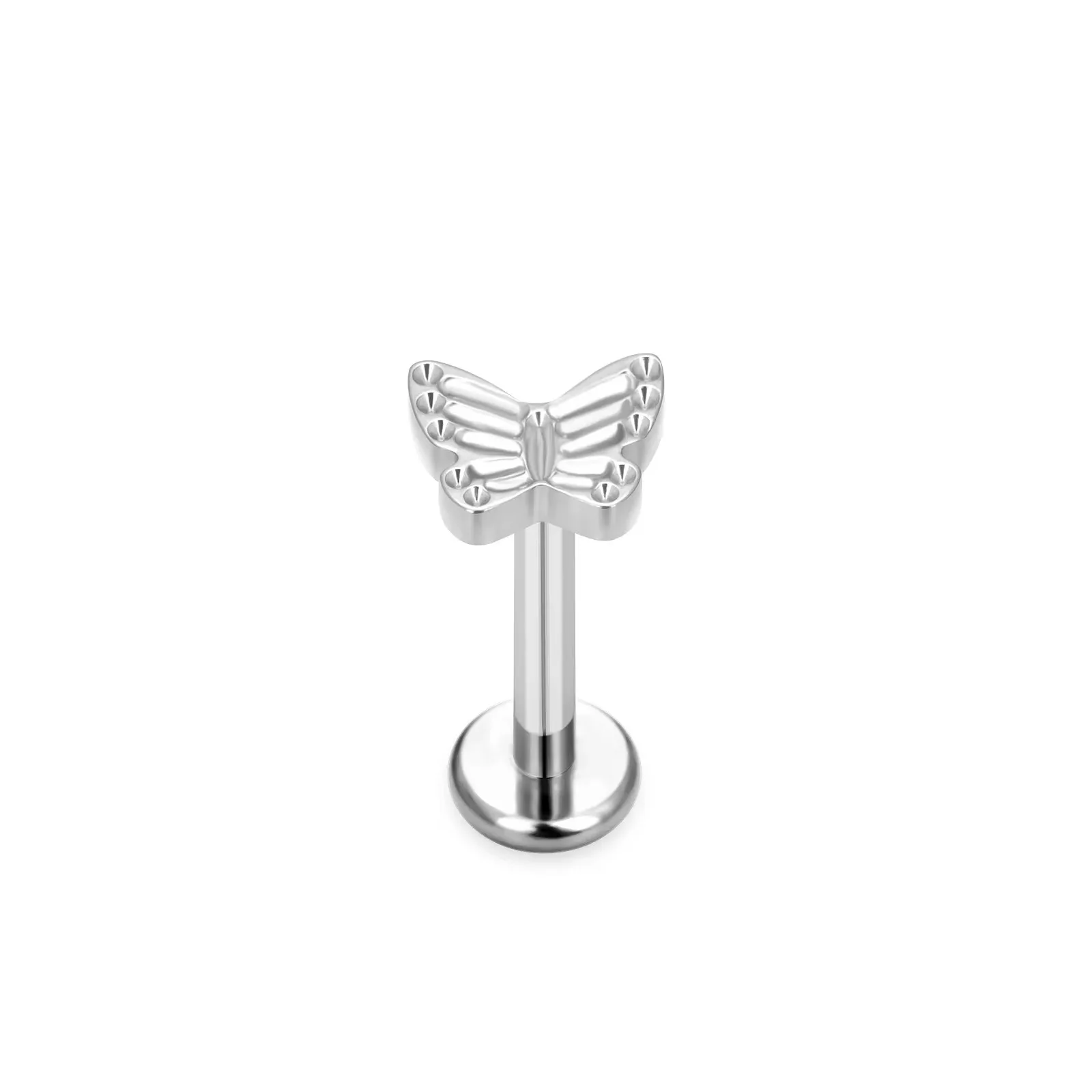 1 Piece Titanium Alloy Modern Style Classic Style Commute Butterfly Snowflake Carving Lip Rings Ear Cartilage Rings & Studs display picture 2