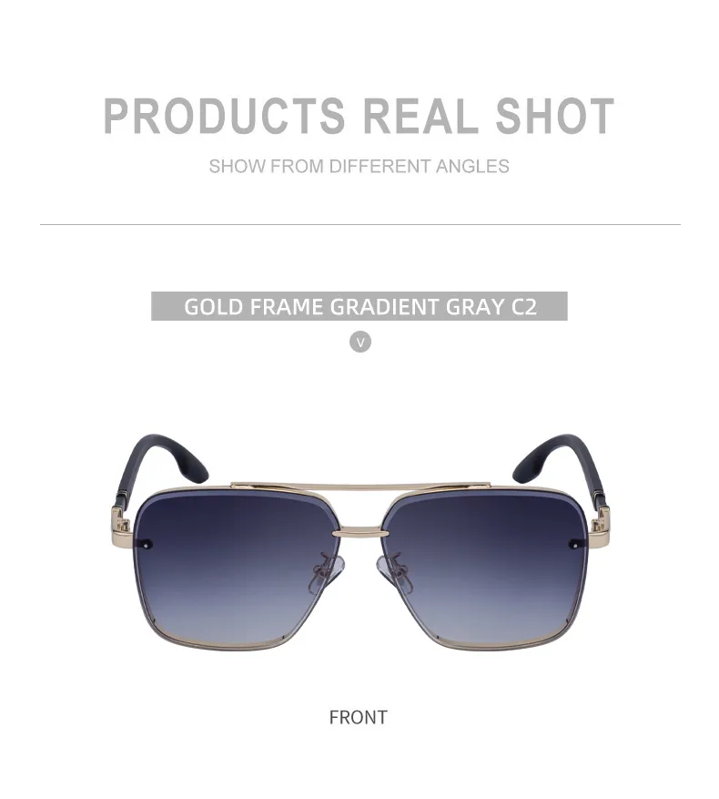 Square Solid Color Pc Full Frame Men's Sunglasses display picture 6