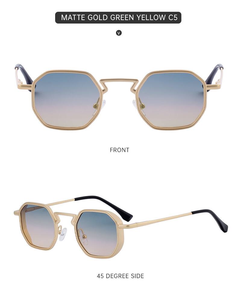 Cuadrado Hip Hop Vacaciones Ordenador Personal Lentes Tintados Con Degradado Fotograma Completo Gafas De Sol Hombre display picture 1
