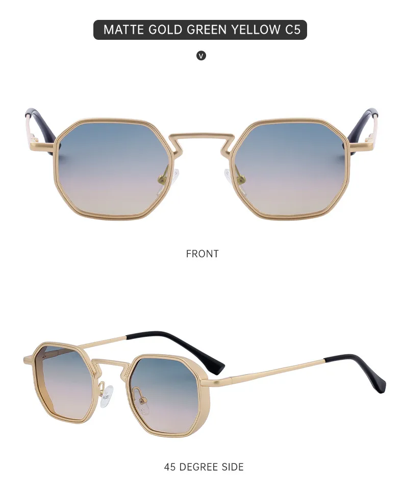 Square Hip-Hop Vacation Pc Gradient Tinted Lenses Full Frame Men's Sunglasses display picture 1