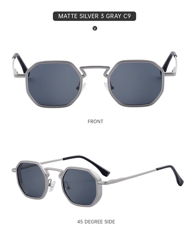 Cuadrado Hip Hop Vacaciones Ordenador Personal Lentes Tintados Con Degradado Fotograma Completo Gafas De Sol Hombre display picture 4
