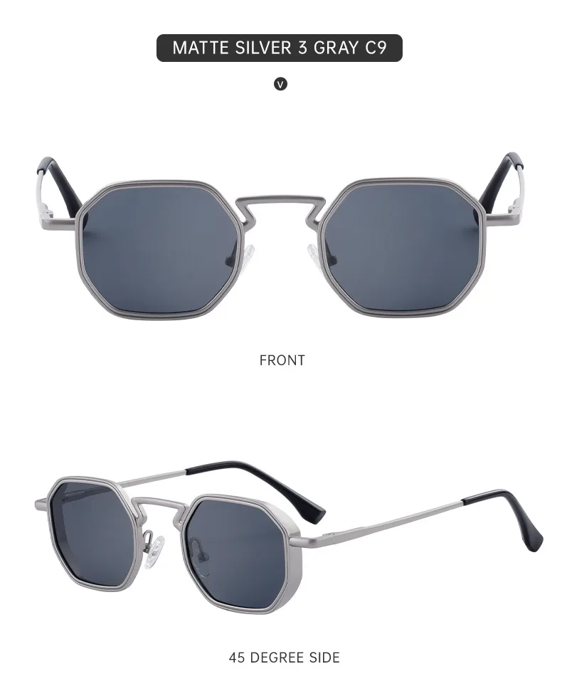 Square Hip-Hop Vacation Pc Gradient Tinted Lenses Full Frame Men's Sunglasses display picture 4