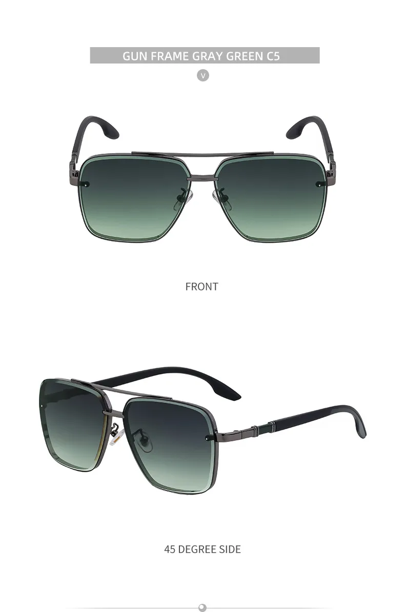 Square Solid Color Pc Full Frame Men's Sunglasses display picture 11