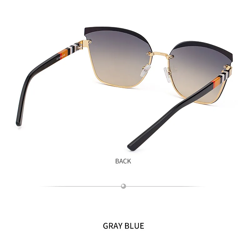 Cat Eye Geometric Pc Frameless Women's Sunglasses display picture 10