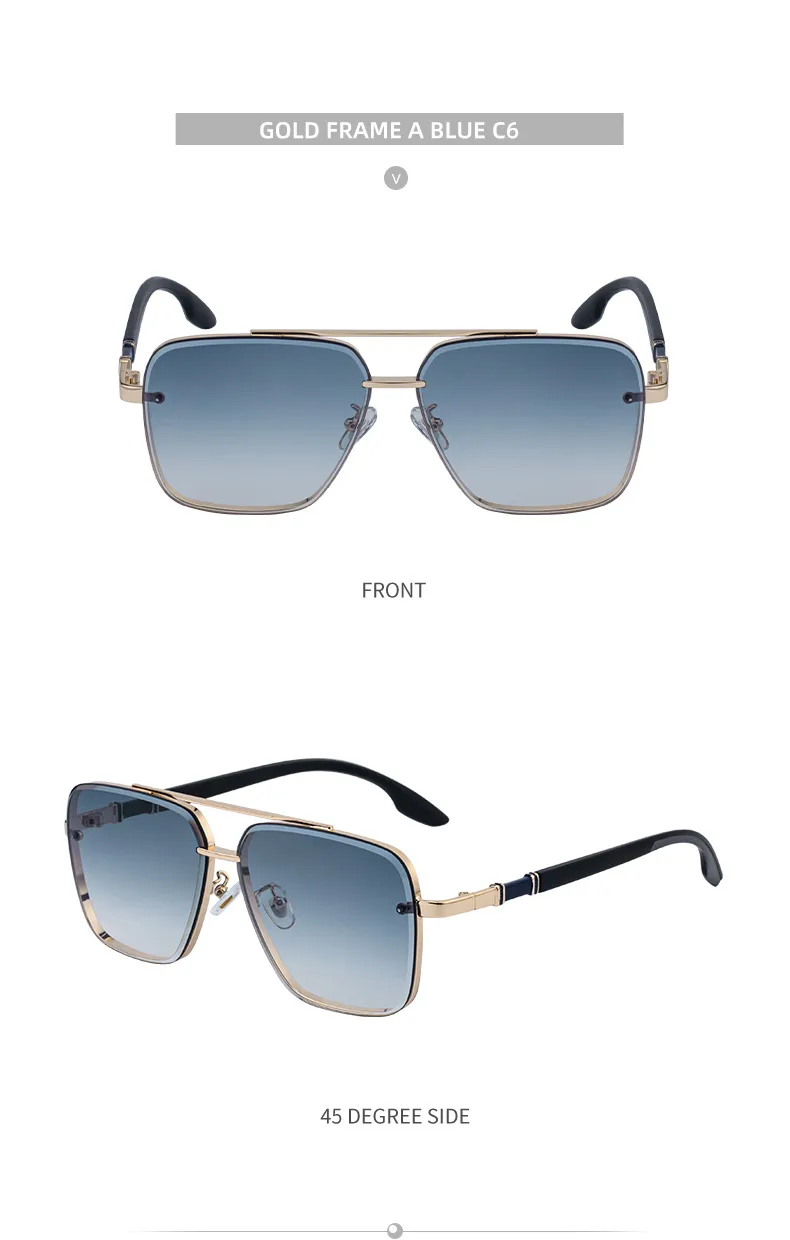 Square Solid Color Pc Full Frame Men's Sunglasses display picture 12
