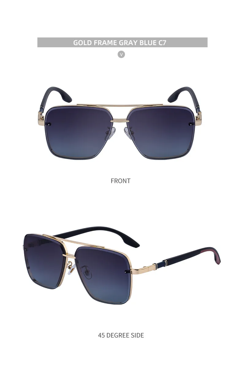Square Solid Color Pc Full Frame Men's Sunglasses display picture 13