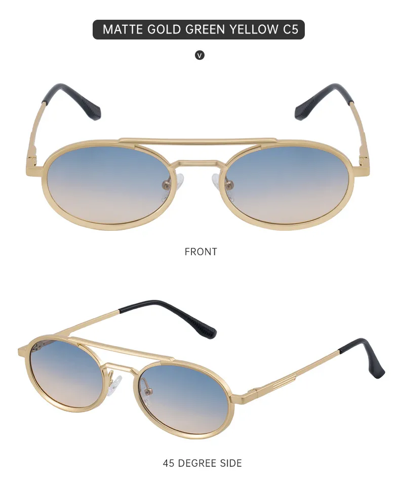 Round Frame Vacation Punk Pc Gradient Tinted Lenses Full Frame Men's Sunglasses display picture 1