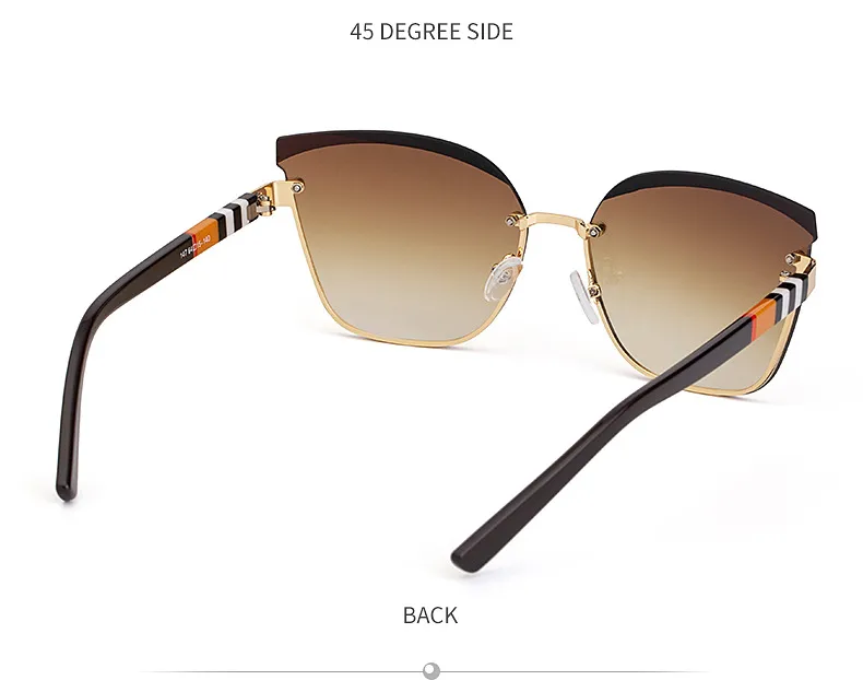 Cat Eye Geometric Pc Frameless Women's Sunglasses display picture 15