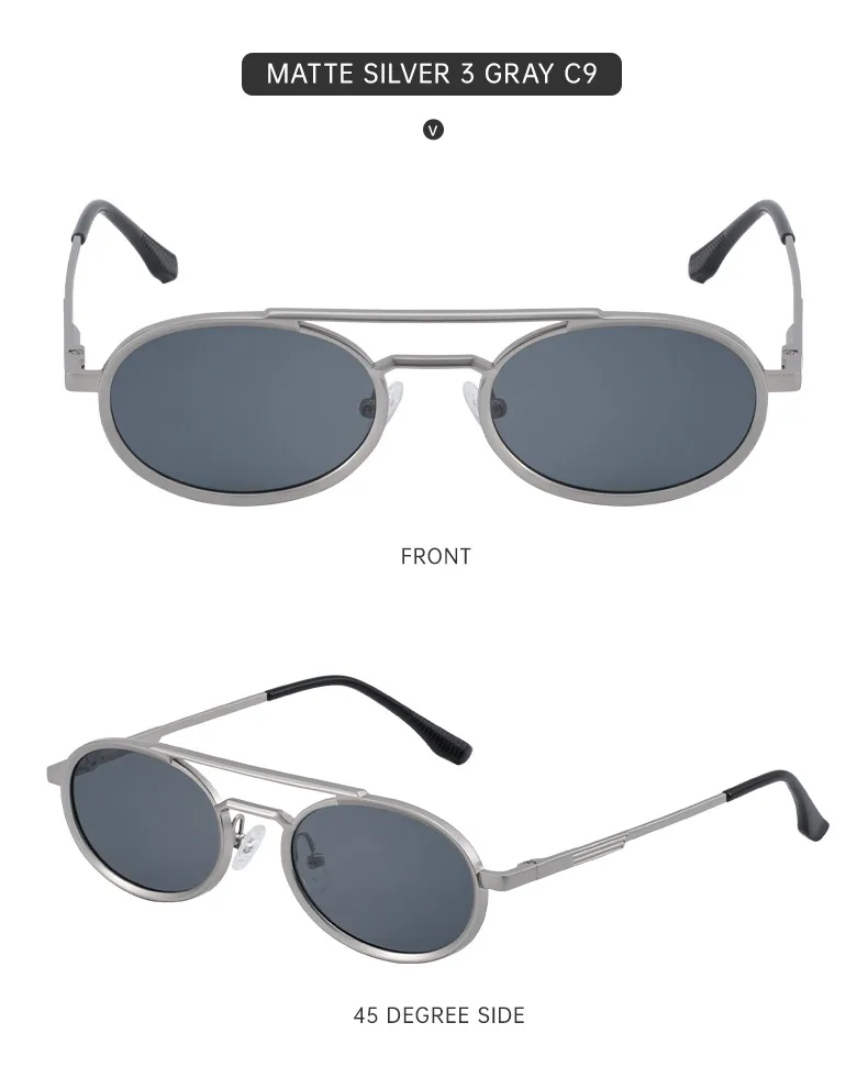 Round Frame Vacation Punk Pc Gradient Tinted Lenses Full Frame Men's Sunglasses display picture 4
