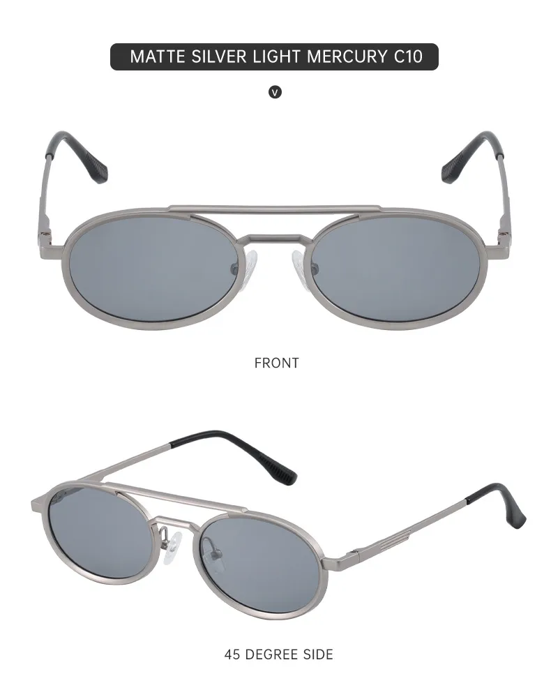 Round Frame Vacation Punk Pc Gradient Tinted Lenses Full Frame Men's Sunglasses display picture 5