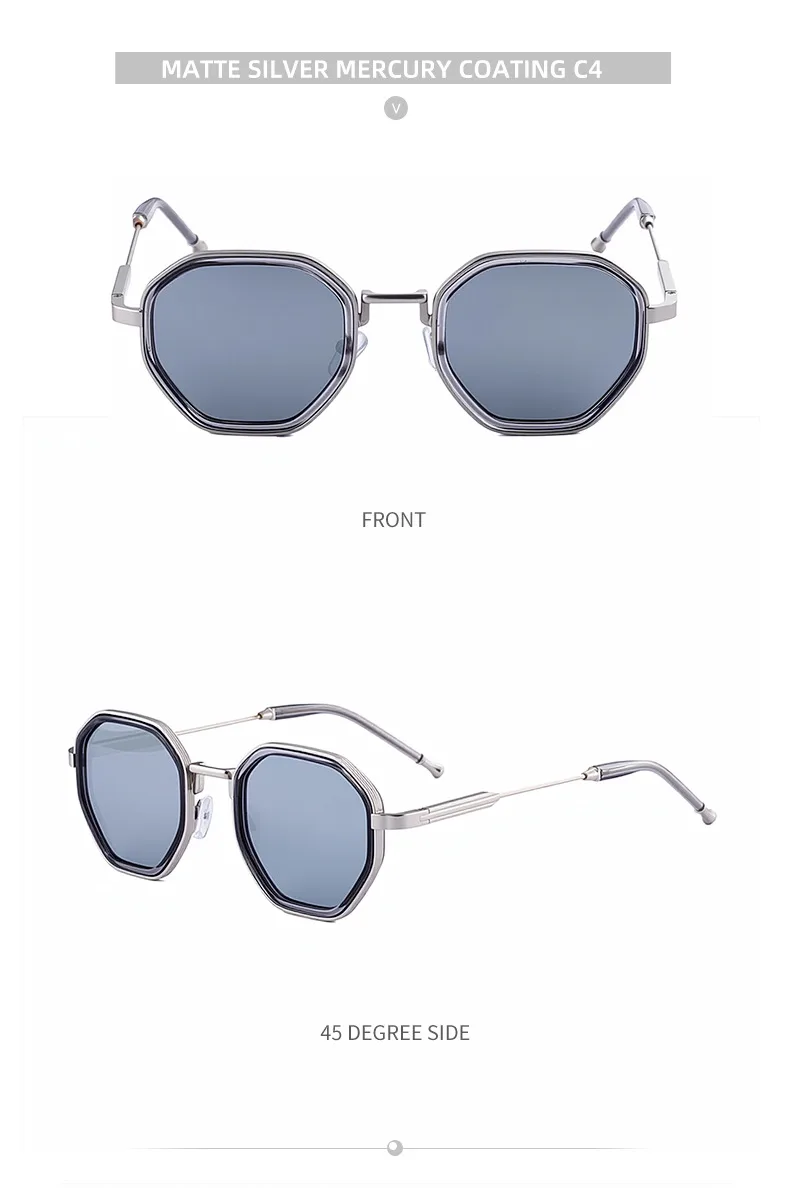 Square Vacation Pc Gradient Tinted Lenses Full Frame Men's Sunglasses display picture 6