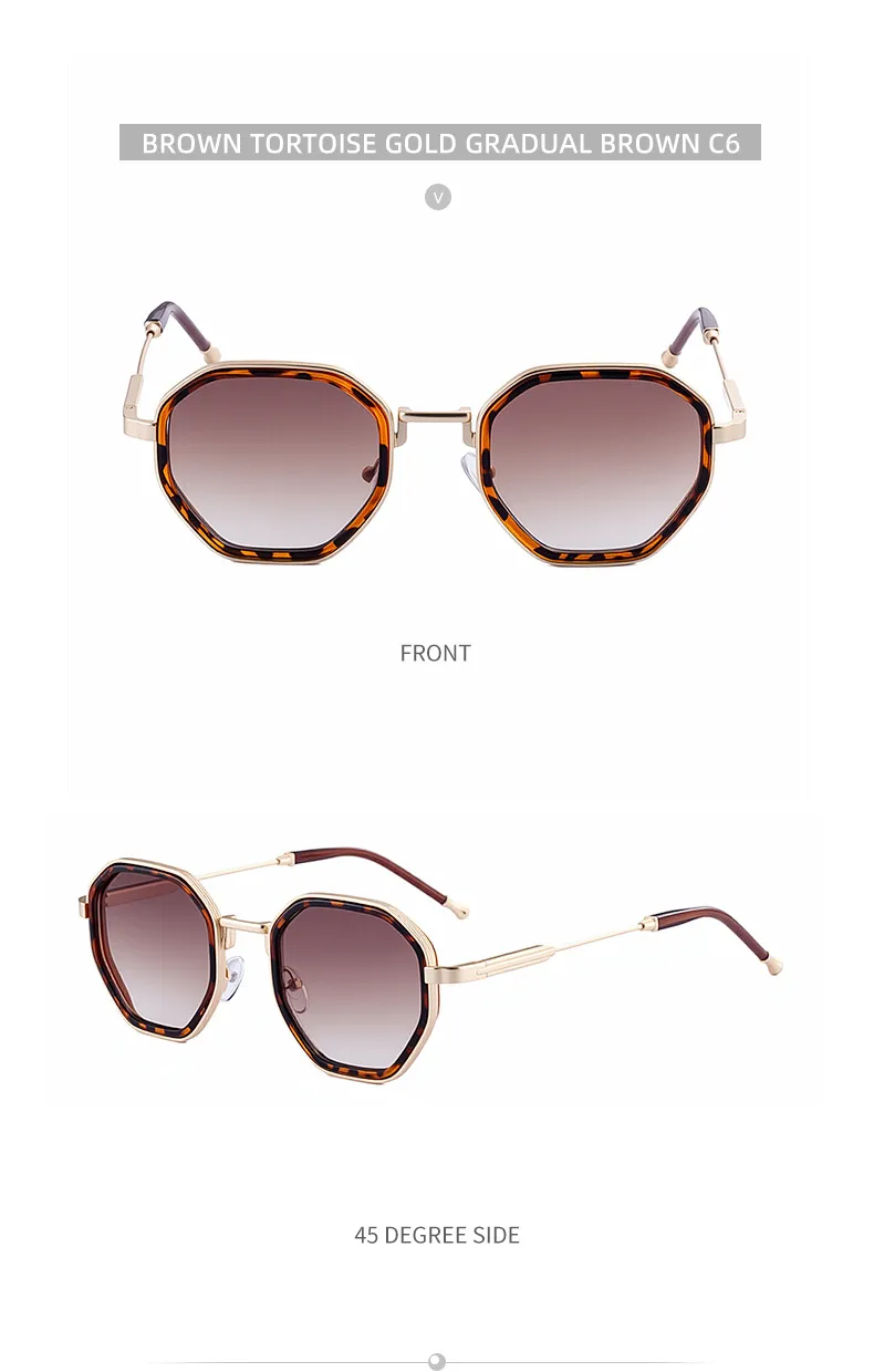 Square Vacation Pc Gradient Tinted Lenses Full Frame Men's Sunglasses display picture 8
