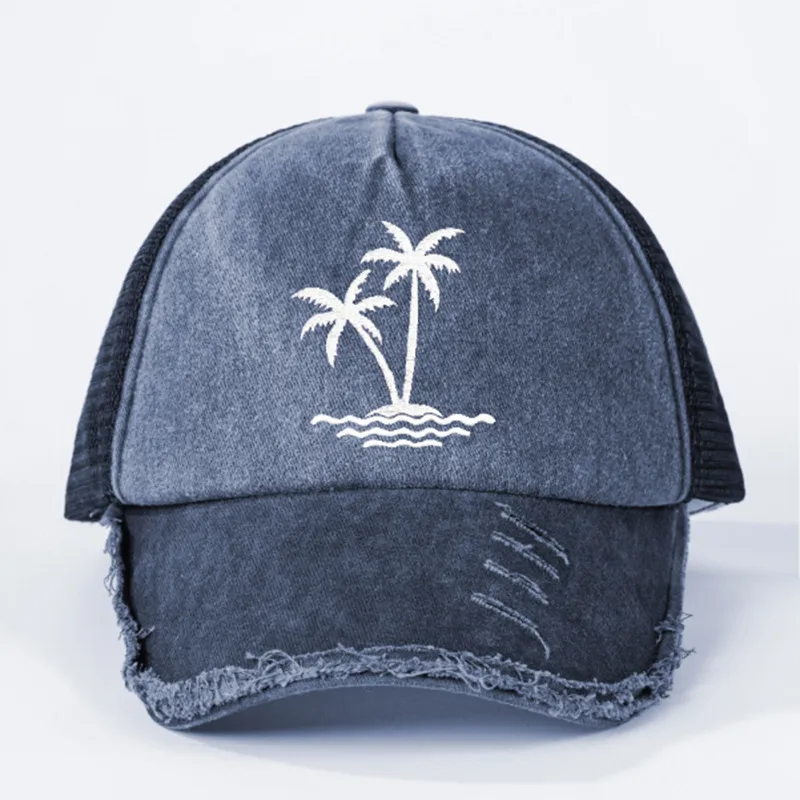 Unisex Coconut Tree Curved Eaves Embroidery Casual Simple Style Streetwear Baseball Cap display picture 7