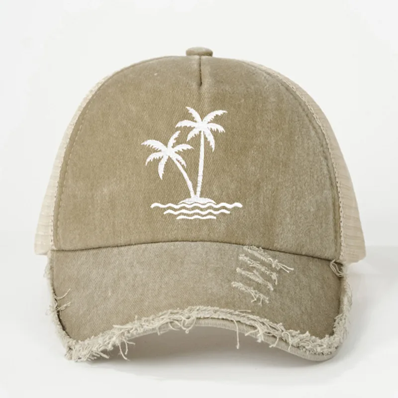 Unisex Coconut Tree Curved Eaves Embroidery Casual Simple Style Streetwear Baseball Cap display picture 8
