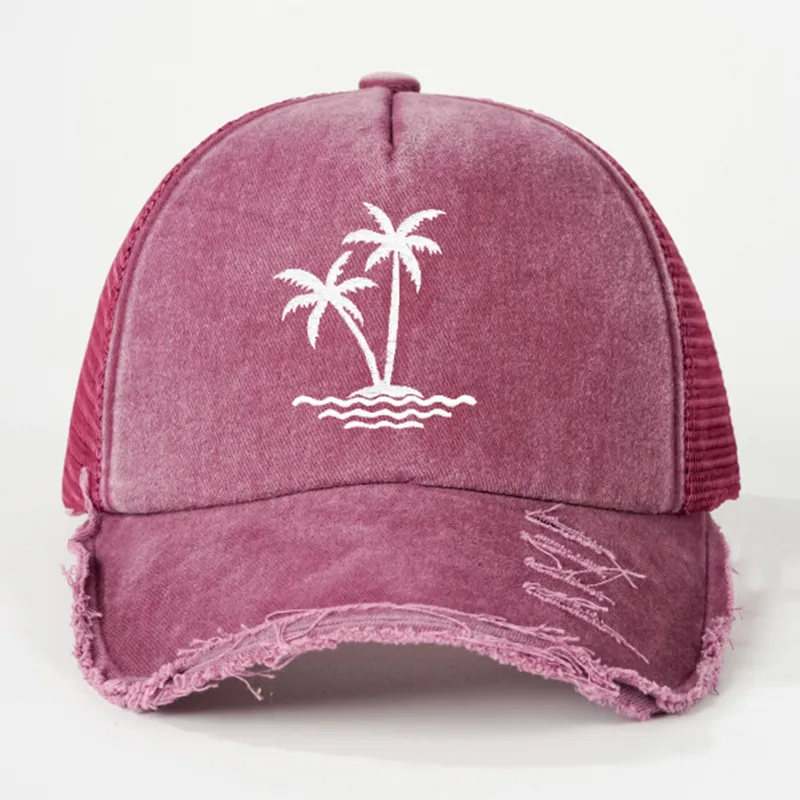Unisex Coconut Tree Curved Eaves Embroidery Casual Simple Style Streetwear Baseball Cap display picture 2