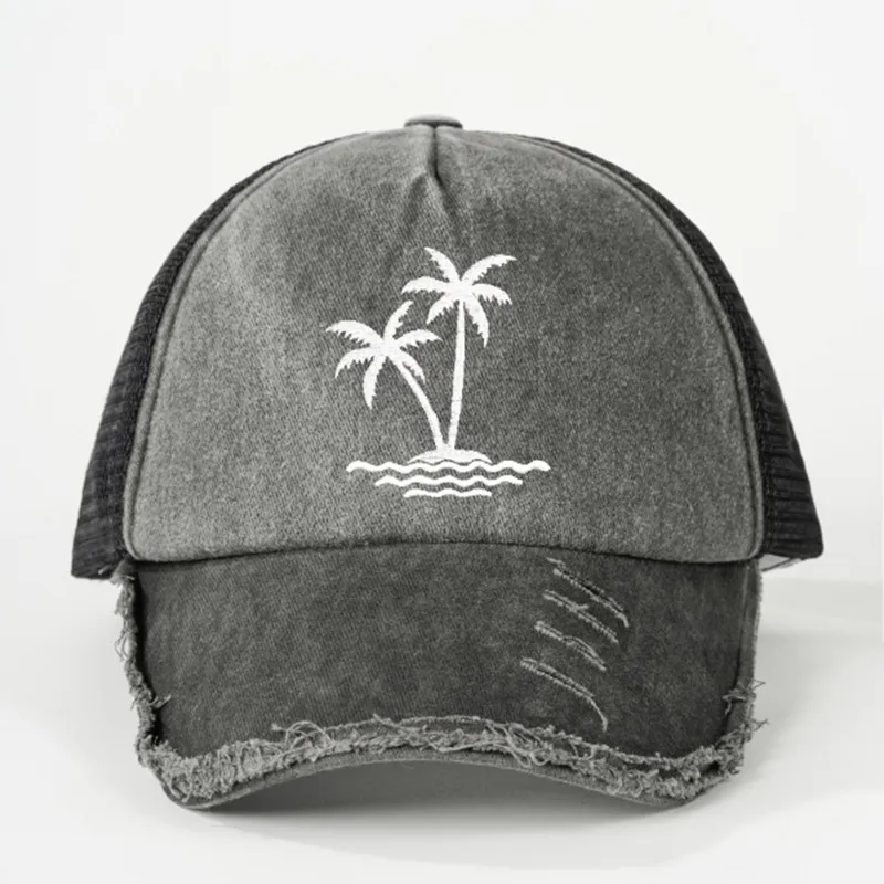 Unisex Coconut Tree Curved Eaves Embroidery Casual Simple Style Streetwear Baseball Cap display picture 6