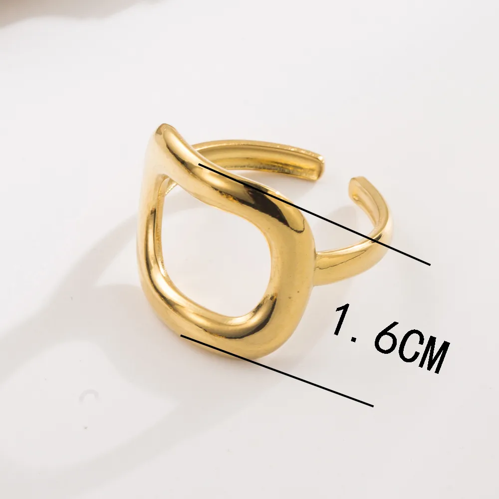 Geometric Round Heart Shape Vintage Style Lady Simple Style 304 Stainless Steel Open Rings display picture 3