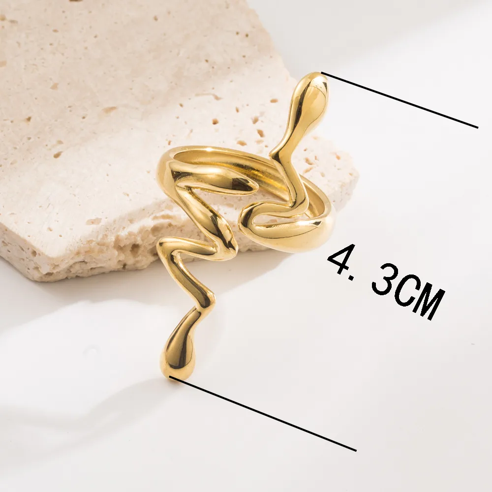 Geometric Round Heart Shape Vintage Style Lady Simple Style 304 Stainless Steel Open Rings display picture 7