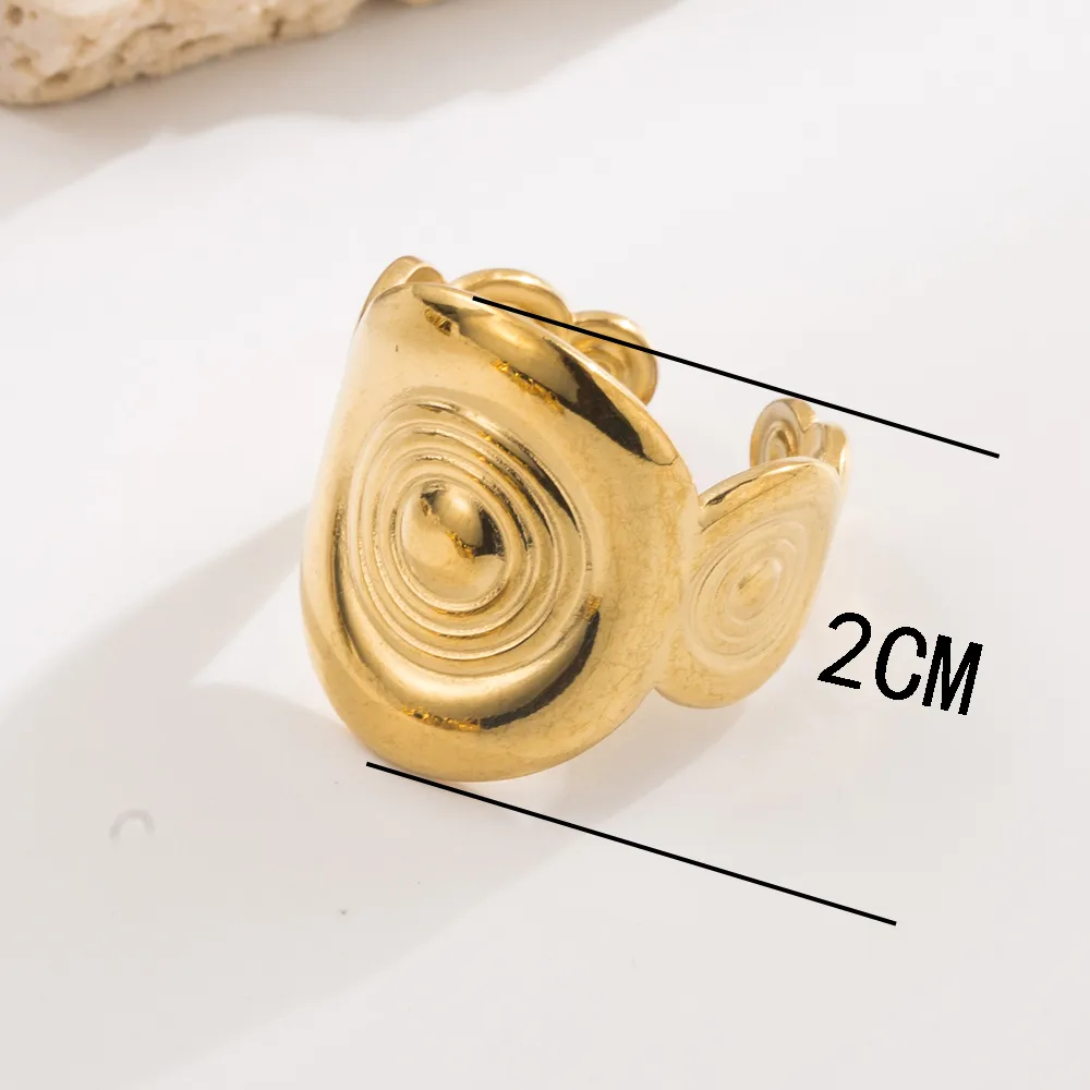 Geometric Round Heart Shape Vintage Style Lady Simple Style 304 Stainless Steel Open Rings display picture 11
