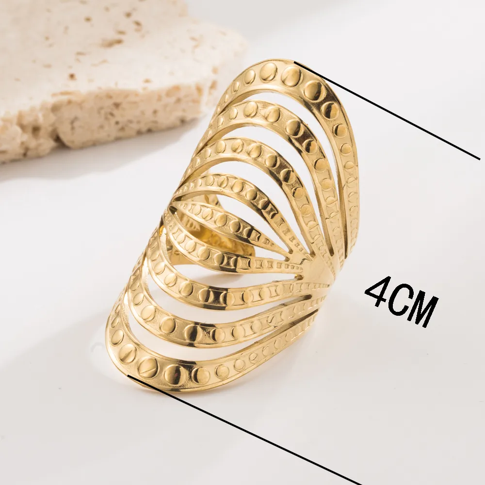 Geometric Round Heart Shape Vintage Style Lady Simple Style 304 Stainless Steel Open Rings display picture 4