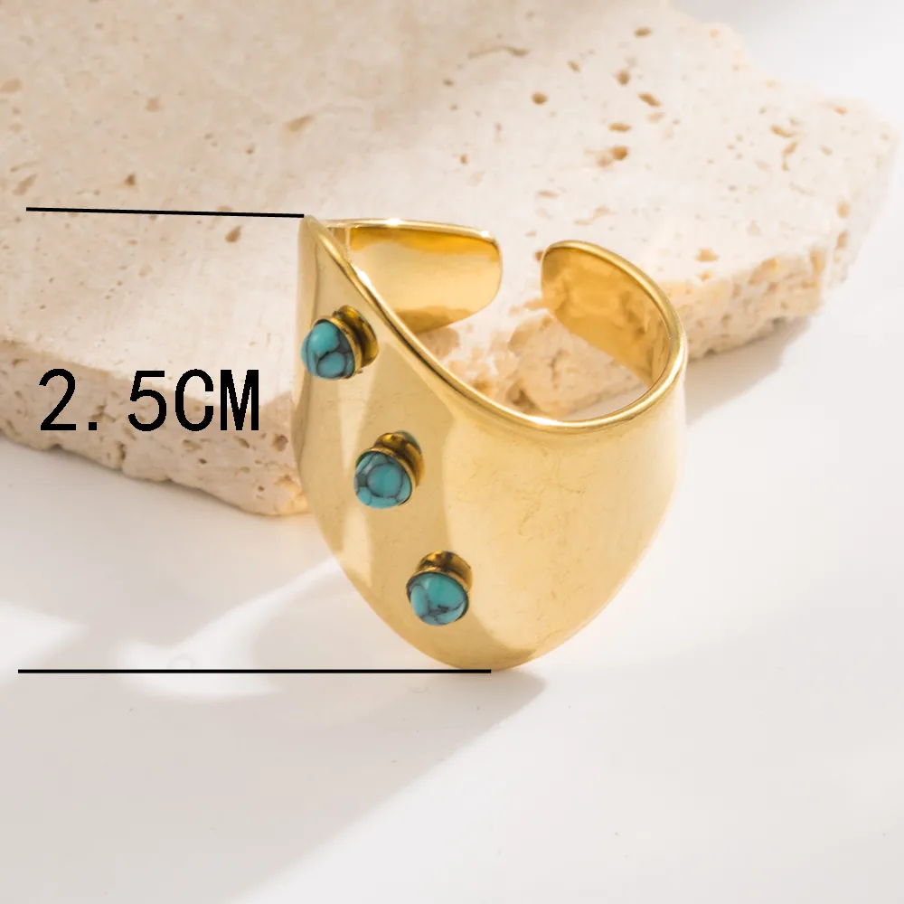 Geometric Vintage Style Simple Style 304 Stainless Steel 18K Gold Plated Open Rings display picture 1