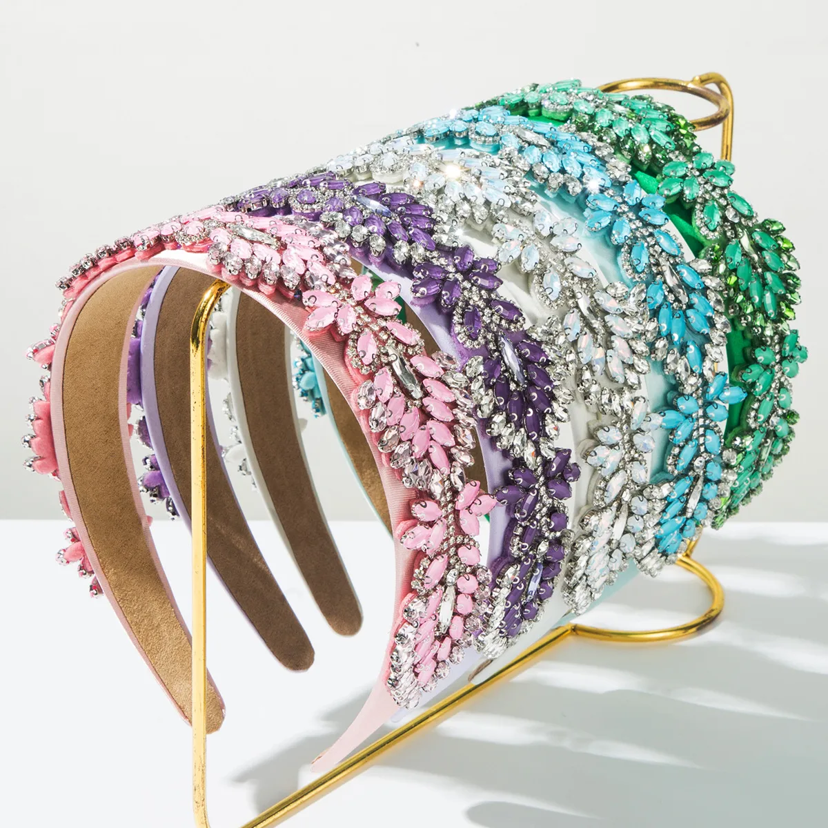 Women's Leaves Modern Style Simple Style Cloth Glass Hair Band display picture 2