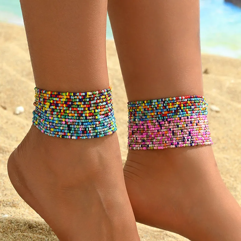 Perle De Rocaille Style Moderne Style Simple Rond Bracelet De Cheville display picture 3