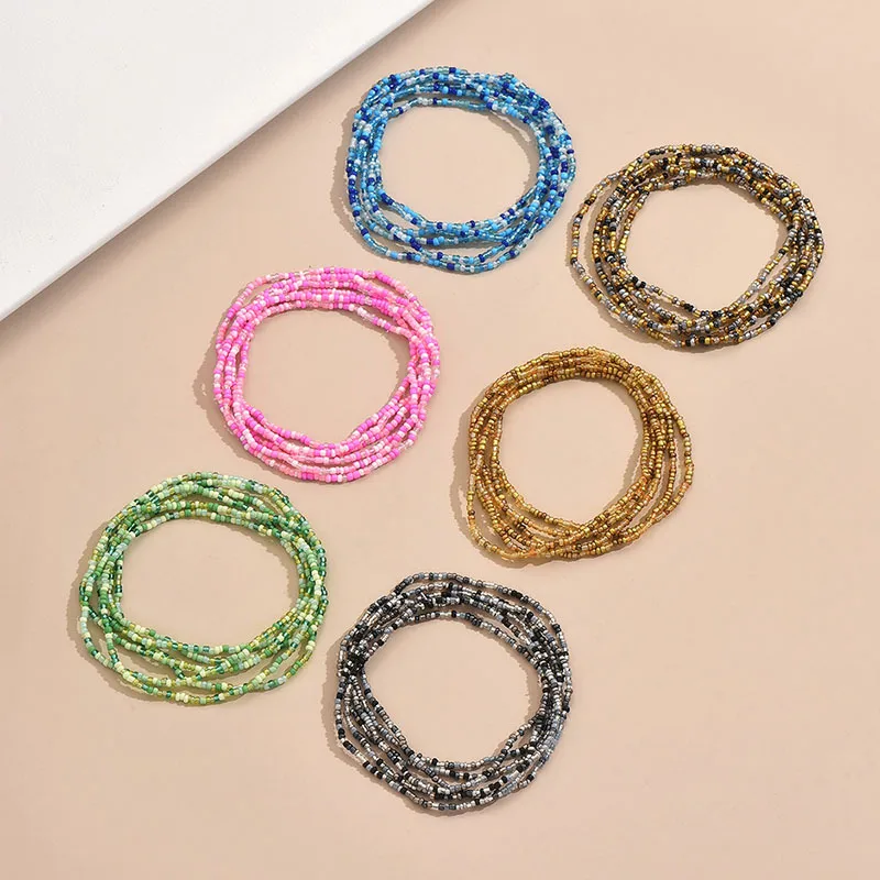 Seed Bead Simple Style Round Anklet display picture 5