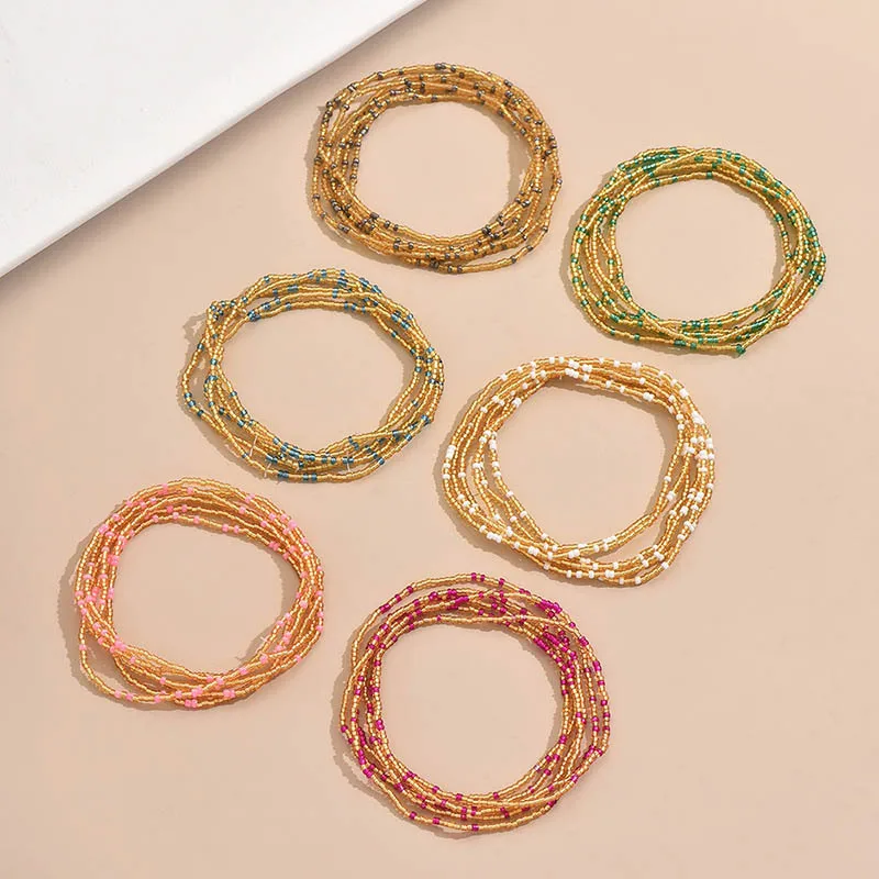 Glass Glass Modern Style Simple Style Round Anklet display picture 4