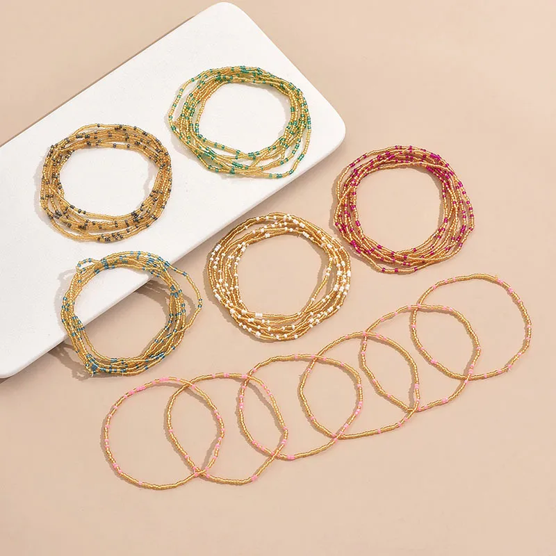Glass Glass Modern Style Simple Style Round Anklet display picture 5