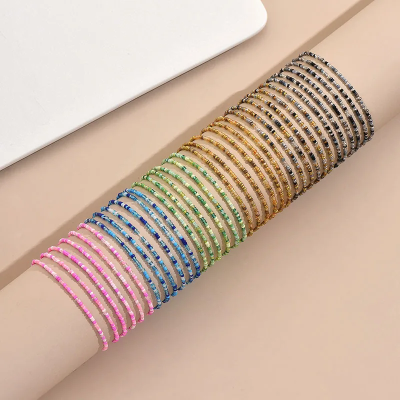 Seed Bead Simple Style Round Anklet display picture 7