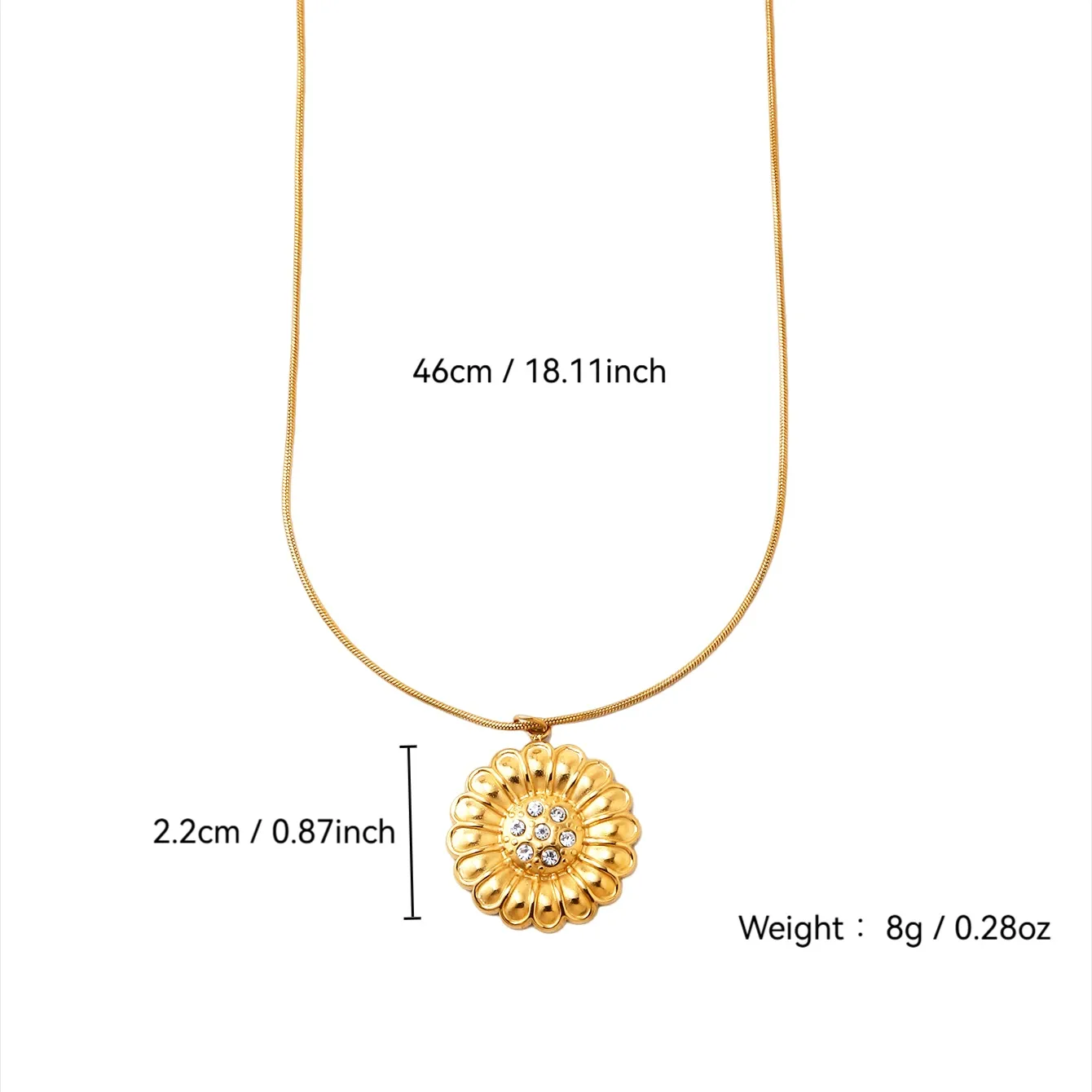Flower Elegant Lady 304 Stainless Steel 18K Gold Plated Pendant Necklace Lobster Trigger Clasp Closure display picture 2