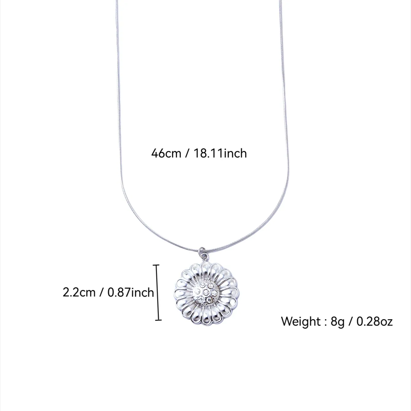 Fleur Élégant Femme Acier Inoxydable 304 Plaqué Or 18K Pendentif Fermeture À Boucle De Type Homard display picture 1