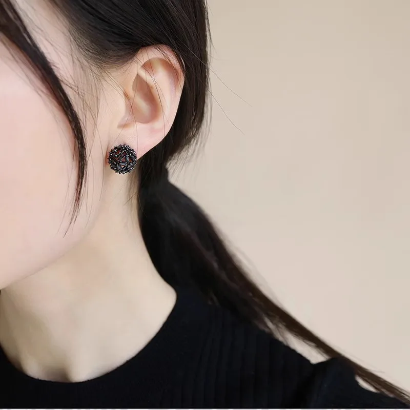 1 Paire Géométrique Luxueux Artistique Style Coréen Pierres Précieuses Artificielles Alliage De Cuivre Laiton Zircon Boucles D'Oreilles display picture 5