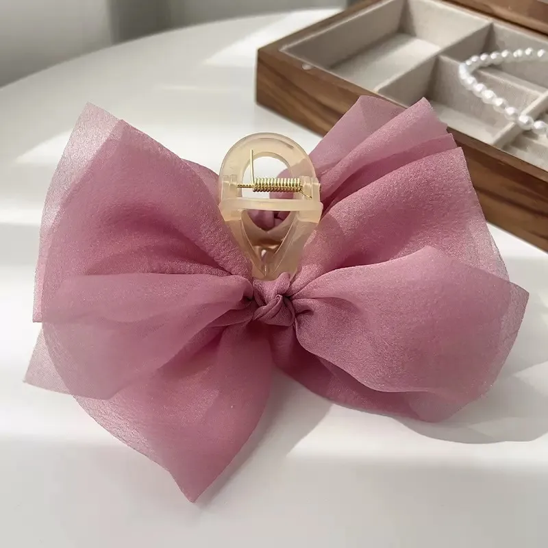 Mujeres Nudo De Lazo Estilo De Hadas Princesa Dulce Resina Gasa Hilo Neto Garras De Pelo display picture 7