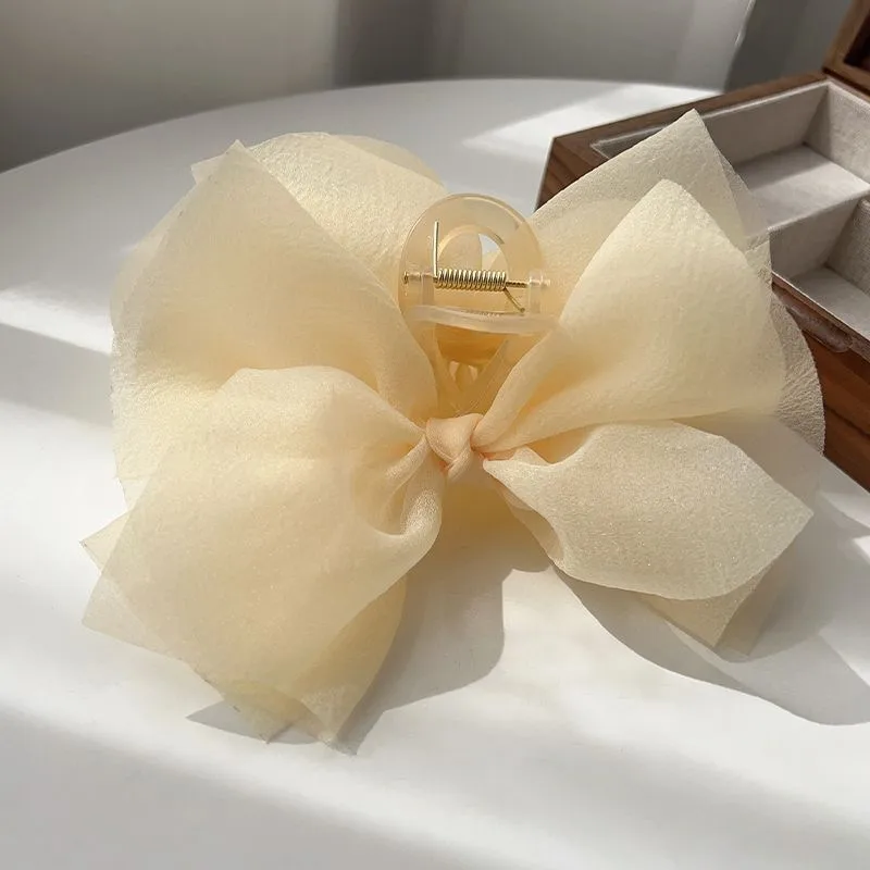 Femmes Noeud D'Arc Style De Fée Princesse Sucré Résine Gaze Fil Net Griffes De Cheveux display picture 9